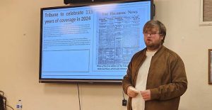 Shawn White (pictured), associate editor of The Tribune, was invited by the Winslow Chamber of Commerce to speak at Good Morning Winslow.