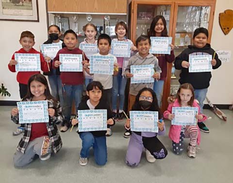 Hulet Elementary School PAX students for the month of February include (front row, left to right) Rosalynn John, Sophia Anguiano, Rachael Cook, Ella Gardner, (middle row) Joey Padilla, Arlen Natoni, Diego Rodriguez, Quinton Tapaha, Jaidyn Kinlicheenie, (back row) Summer Charley, Karterr Martinez, Littia Burrett, Shantel Thomas, (not pictured) Robyn Lester and Tayla Larson.