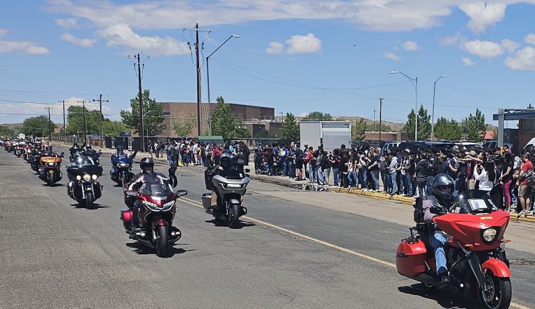 Riders from across the country, a majority of them veterans of foreign wars, took part in the annual Run for the Wall and were welcomed by students at Holbrook schools as they rode down Buffalo Street.
