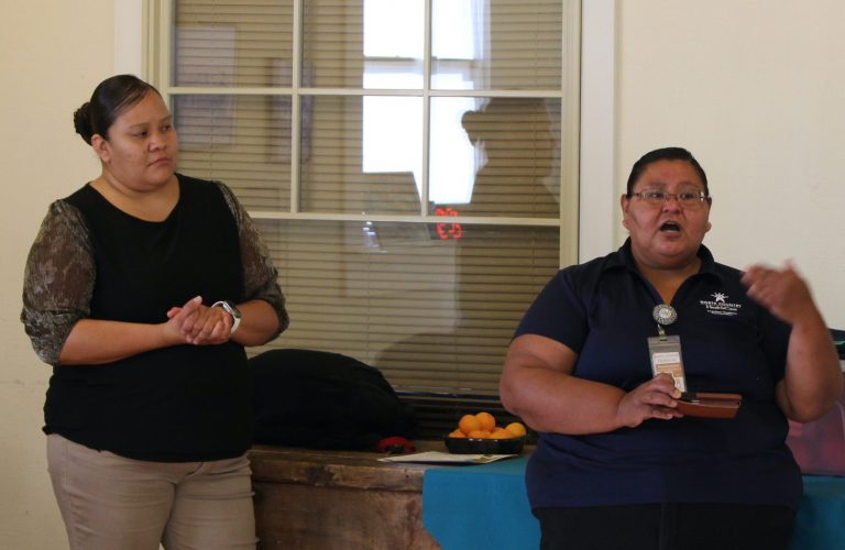 Veronica James, health benefits advocate for North Country HealthCare (right) presented at Good Morning Winslow regarding the new developments the clinic has in store. She is joined by the clinic manager for both the Winslow and Holbrook clinic Briana Kewanwytewa (left).