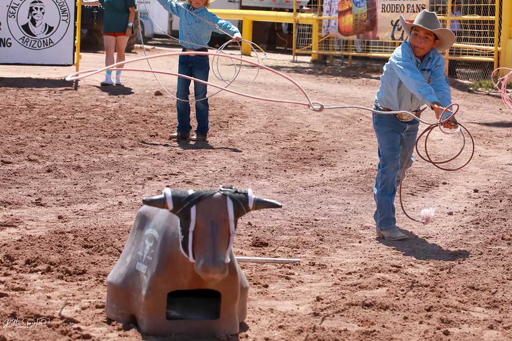 It takes skill and precision to hit the mark when dummy roping. The youngsters really shined taking part in this event.