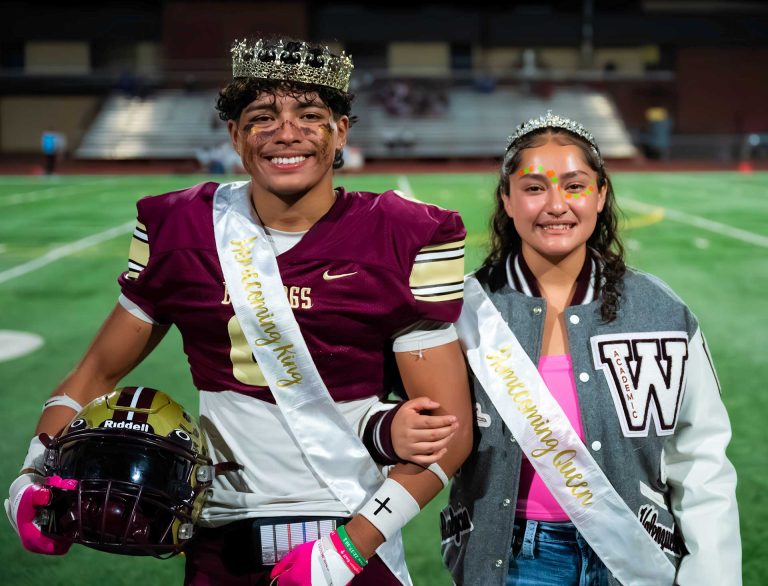 Winslow High School crowns royalty / Photo by Richard Larson Winslow High School Homecoming King Michael Romero and Queen Analycia Valenzuela were crowned last Friday at the WHS homecoming game against Crismon.