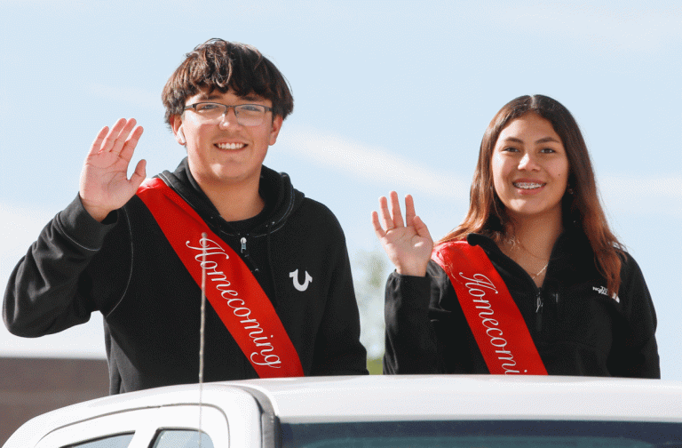 Freshman Princess Allyson Uranga and Prince Jonathan Sample.