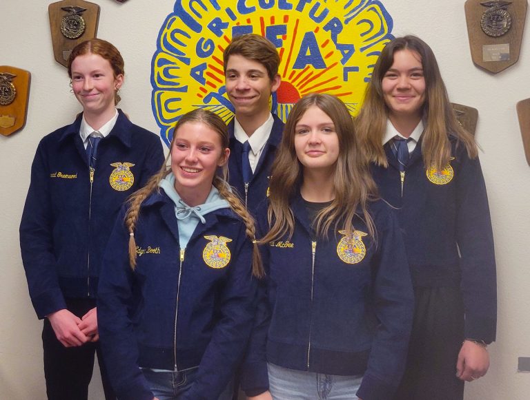 The winners of an FFA jacket include Edynn Booth, Elijah Coletti, Mairead Greenwood, Evelyn Hargett and Emma McGee, all part of the Snowflake FFA organization.