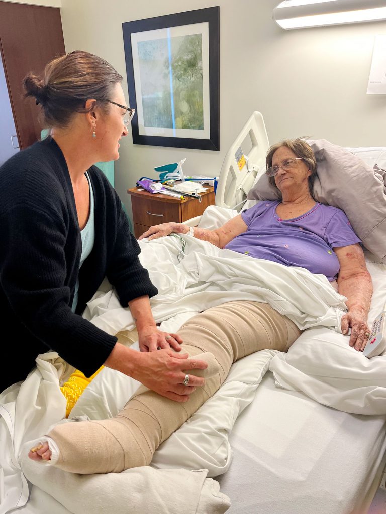 Teanna, an occupation therapist and clinical liaison works with Valerie, a patient at the Rehabilitation Hospital of Northern Arizona.