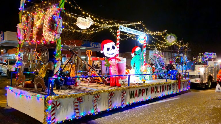 Holbrook’s Parade of Lights was held on Saturday, with a wide variety of floats featuring the theme Nightmare Before Christmas. This entry by Northland Pioneer College welding won the Best Overall Award for its creativity and illumination.