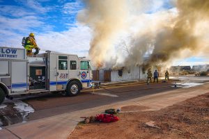 The Winslow Fire Department and Joseph City Fire District made quick work of a structure fire in an abandoned structure located on the northeast corner of Berry Avenue and First Street in Winslow on Sunday, Jan. 19. The cause of the fire is under investigation.
