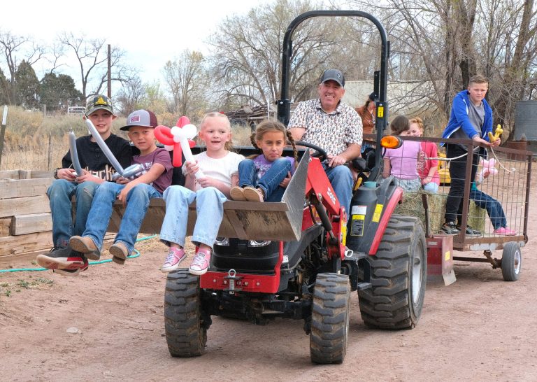 Joseph City’s Founders Day is really one large family reunion, and all were welcome whether related by blood or not. Alan Palmer (driving the tractor) has The Farm on Route 66 and hosted the community at his property to enjoy the animals, play games and have tractor rides.