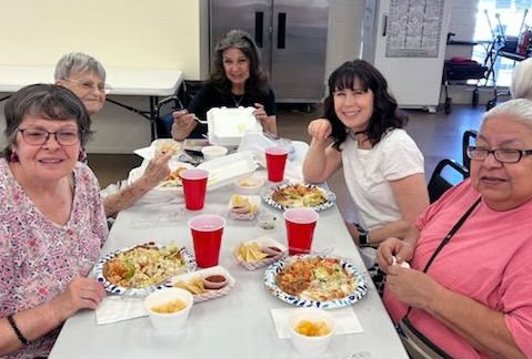 The Holbrook Senior Citizens Center hosted its first community luncheon last week, with friends and neighbors gathering to enjoy a delicious chicken enchilada luncheon including (left to right) Annie Black, Joy Simpson, Twyla Taylor, Jennifer Edwards and Erlinda Friday. The luncheon is the first of many that the center is hoping to host.