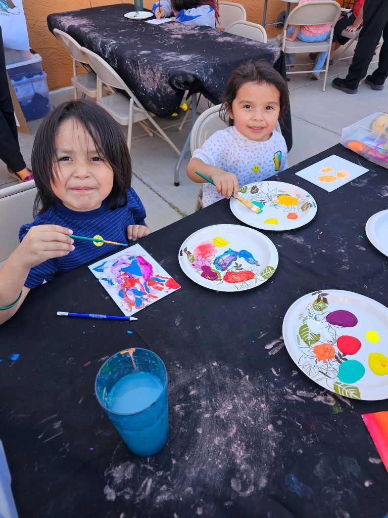There was no shortage of artistic talent at the Love Our Communities event held at Holbrook last week, with young artists Raiden Baldwin (left) and Mazzy Baldwin (right) sharing their talent.