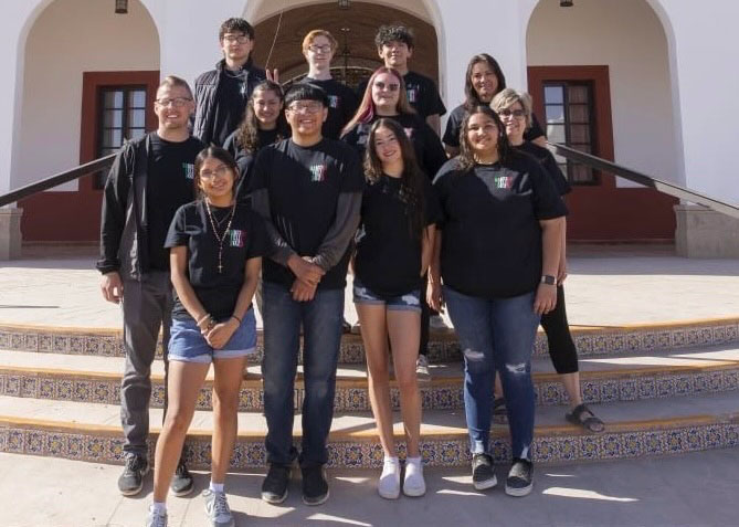 The Winslow High School Spanish Club was able to travel to Agua Prieta, Sonora in Mexico to serve families in that community. Pictured are (bottom row, left to right) Gabby Casuse, Isaac Kelley, Amanda Childers, Erika Sanchez, (middle row) WHS Spanish teacher Reese Chatwin, Ana Valenzuela, Annika Bortz, Romalea Chatwin, (back row) Ben Couchman, Owen Hendricks, Aayden Roland and Winslow High School Assistant Principal Kourtney Hendricks.