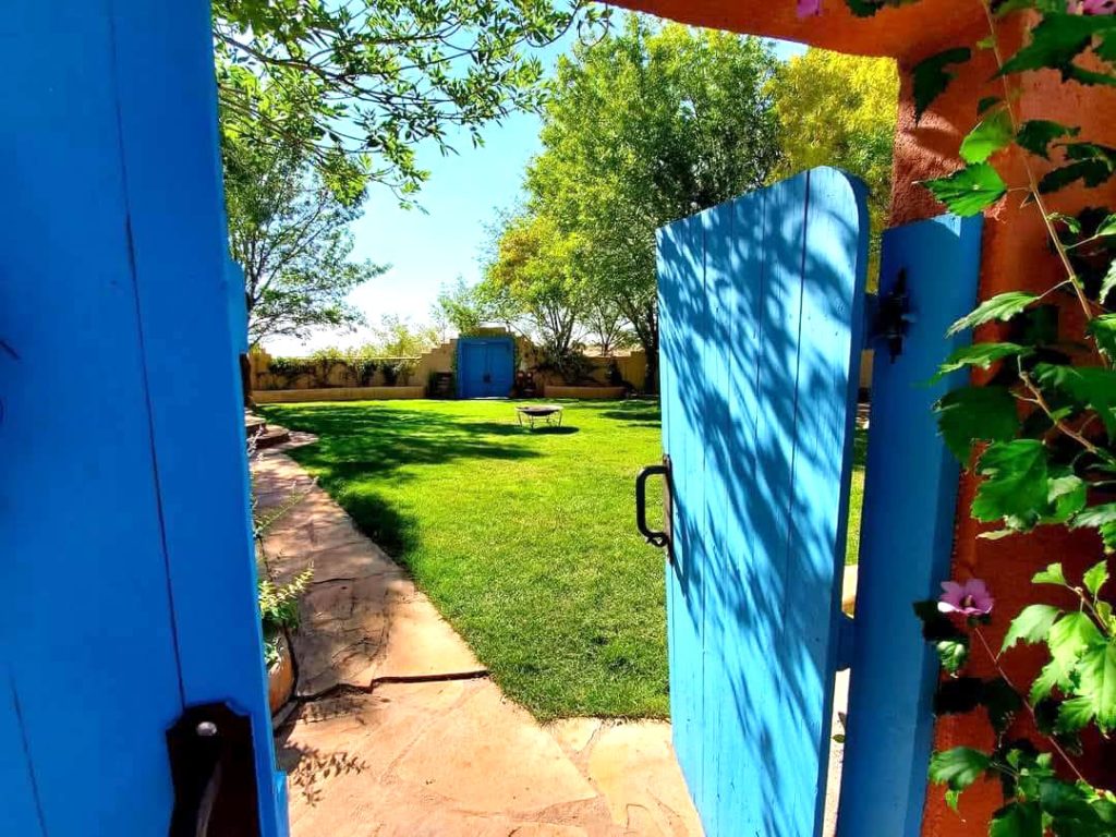 This lush and colorful view of the grounds of The Heward House is a welcome respite from the heat.