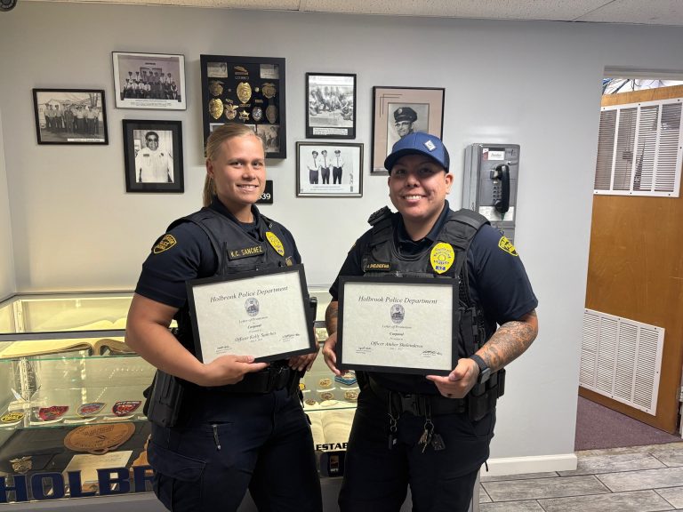 The Holbrook Police Department has announced the promotions of Amber Shelendewa (left) and Kelly Sanchez (right) from officer to corporal. According to Police Chief Nathan Christensen, Shelendewa and Sanchez have demonstrated exceptional dedication, leadership and commitment to excellence in their roles as patrol officers. Their hard work and unwavering determination have not only set a high standard for their peers but have also significantly contributed to the department’s success.