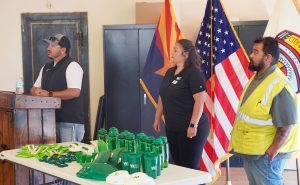 Waste Management hosted Good Morning Winslow, with (left to right) Michael Black, Veronica Trauthwein and Andy Gutierez holding an open dialogue with business leaders about increasing recycling in the community.