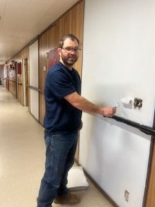 Ryan Taylor used his many talents to make improvements to the center. His latest project is a porch for residents to sit outside and enjoy.