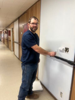 Ryan Taylor used his many talents to make improvements to the center. His latest project is a porch for residents to sit outside and enjoy.