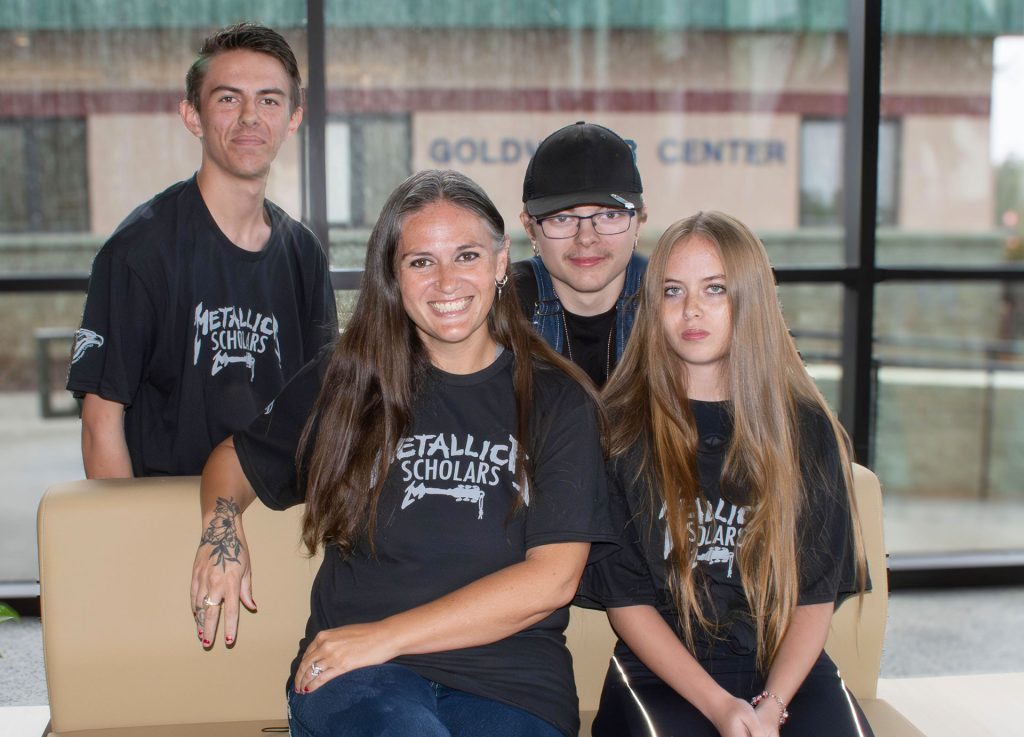 Jessica Smith and her children, Landon, Jordan and Cheyanne, are all students at NPC and Metallica Scholars. Husband Robert, and daughters Serenity and Emma (not pictured) are also NPC students.