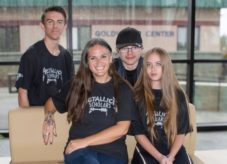 Jessica Smith and her children, Landon, Jordan and Cheyanne, are all students at NPC and Metallica Scholars. Husband Robert, and daughters Serenity and Emma (not pictured) are also NPC students.