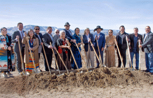NPC's official groundbreaking ceremony for the college's new Kayenta location was held on Tuesday, Feb. 24. Pictured are (left to right) Navajo Nation Council Delegate Shaandiin Parrish, NPC District Governing Board (DGB) members Porter Black, Kristine Laughter and Derrick Leslie, AZ Commerce Authority Senior Vice President of Economic Development Keith Watkins, NPC DGB Chair Everett Robinson, NPC DGB member Rosie Sekayumptewa, NPC President Dr. Von Lawson, Arizona Senator Theresa Hatathlie, Arizona Governor Katie Hobbs, Navajo Nation President Dr. Buu Nygren, Kayenta Township Commissioner Chair Dr. Delores Greyeyes, CORE Construction Vice President of Higher Education Seth Beer, SPS+ Business Development Associate Rob Bass and Kayenta Township Manager Jarvis Williams.