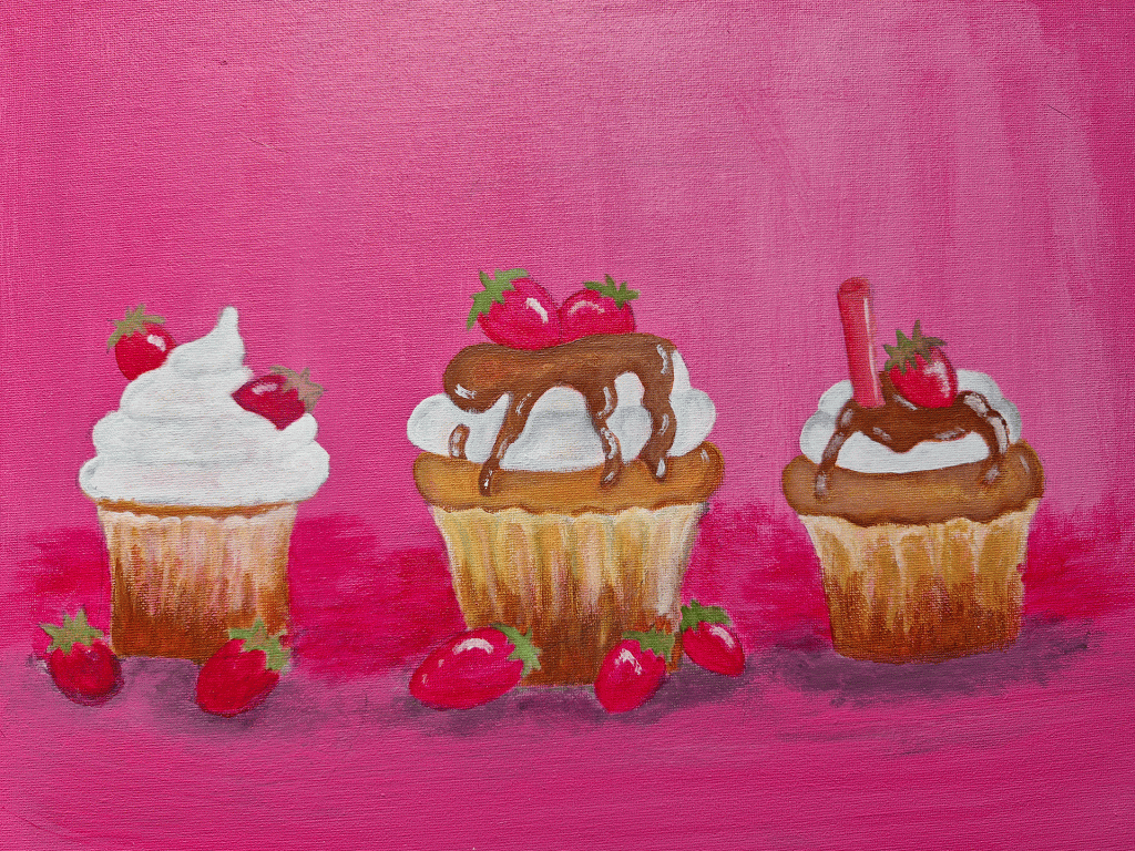 Northland Pioneer College Katrina Joe's "Cupcakes" earned Best of Show in the painting category.