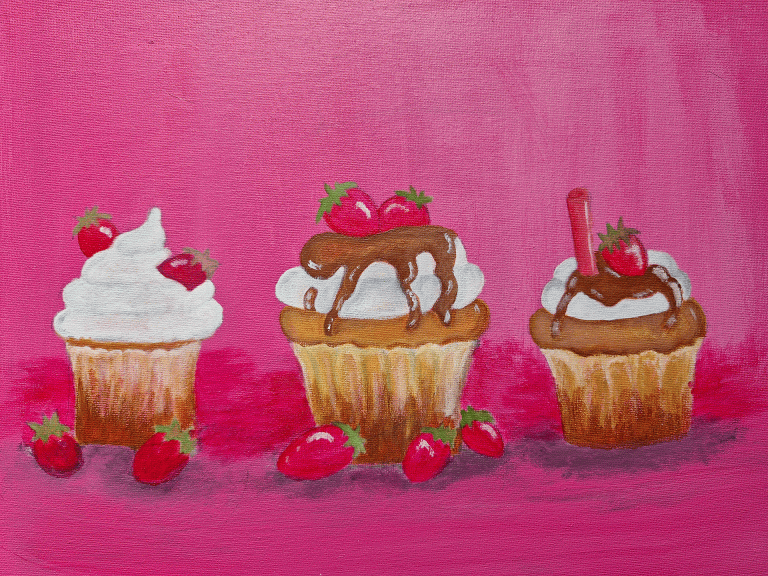Northland Pioneer College Katrina Joe's "Cupcakes" earned Best of Show in the painting category.