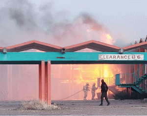 A portion of Sahara Inn was engulfed in flames last week. Despite the inn being no electricity and the inn condemned, the property owner has allowed people to live in the building.
