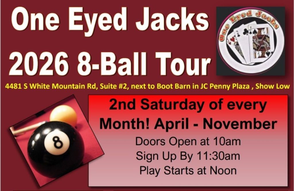 Poster for One Eyed Jacks 8-ball Tour