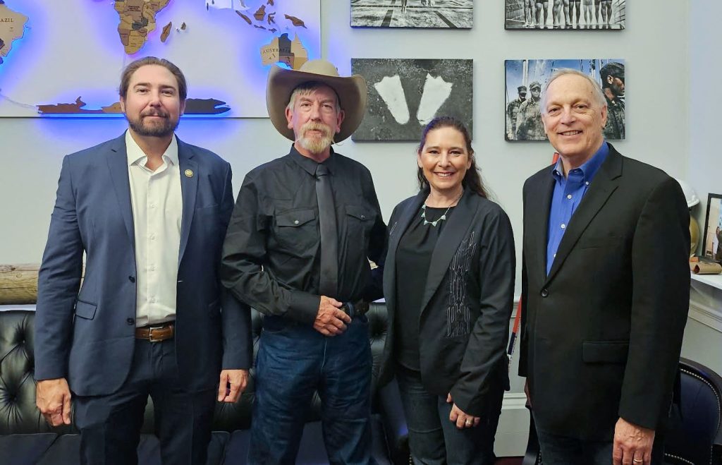 Elected officials (left) Rep. Eli Crane and Rep. Andy Biggs (left), were in Washington where local rancher Casey Murph and his wife Meggan Murph (also pictured) and in Washington, where Murph pressed federal officials over the state land application on his winter range.