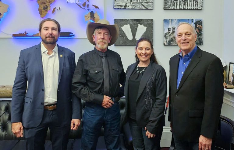 Elected officials (left) Rep. Eli Crane and Rep. Andy Biggs (left), were in Washington where local rancher Casey Murph and his wife Meggan Murph (also pictured) and in Washington, where Murph pressed federal officials over the state land application on his winter range.