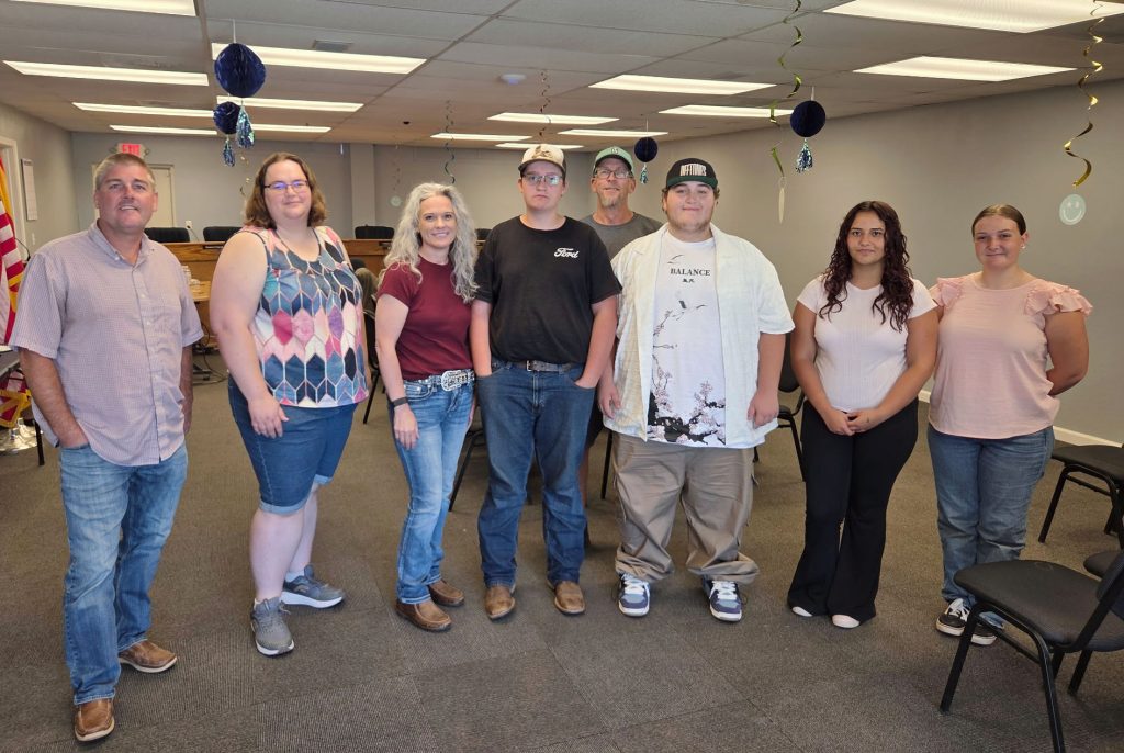 The City of Holbrook's summer intern program concluded with this group photo. Pictured are (left to right) City Manager Randy Sullivan, Library Director Emily Whitehorn, Director of Administration and Human Resources Misty Hatch, Hidden Cove Golf Course intern Jayson Hatch, Hidden Cove Golf Course Supervisor Stephen Rutherford, Hidden Cove Golf Course intern William Cassidy, and administration interns Jaiden Quezada and Macy Gardner.