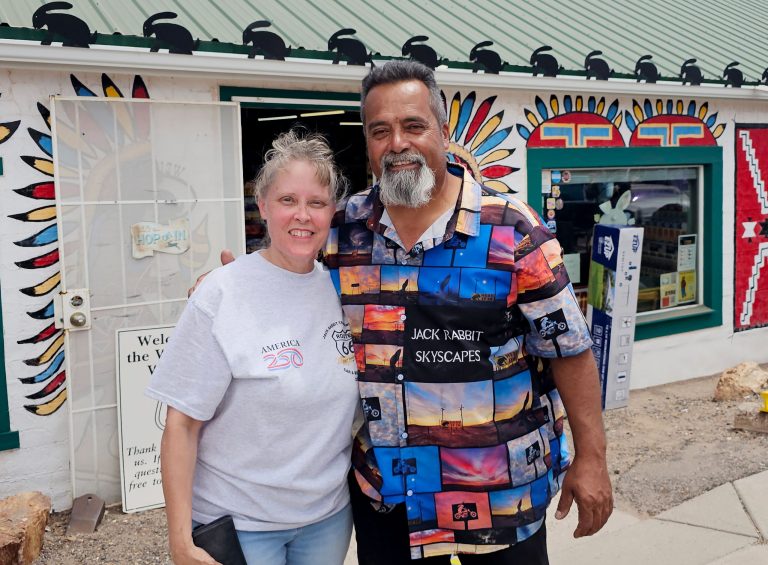 Jack Rabbit Trading Post owners Cindy and Tony Jaquez (pictured) have been operating the shop for many years, taking over from Cindy’s mother and father Pat and Phil Blansett, and her grandfather Glen Blansett before them. The property has been in operation by the family since 1961.