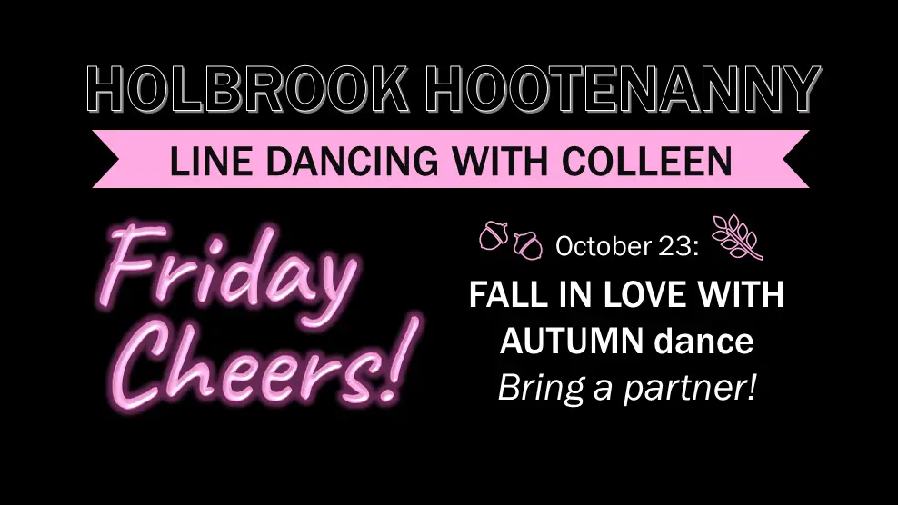 Poster for Line Dancing @ the Elks – Autumn Dance class (Bring a partner!)