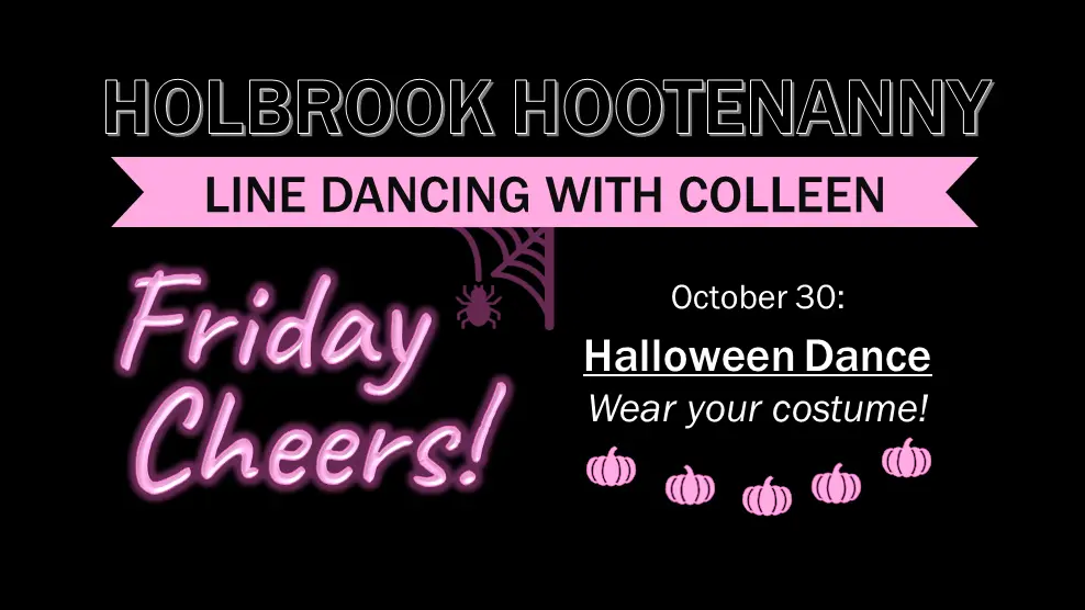 Poster for Line Dancing @ the Elks – Halloween Costumed dance class