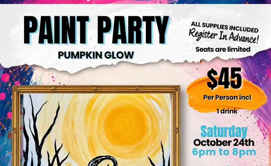 Poster for Pumpkin Glow Paint Party