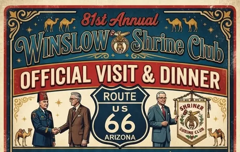 Poster for Winslow Shrine Club Official Visit and Dinner