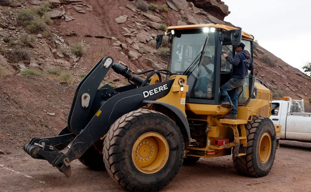 The City of Holbrook provided education on loader operation for students as part of the NextWave Workforce Expo.