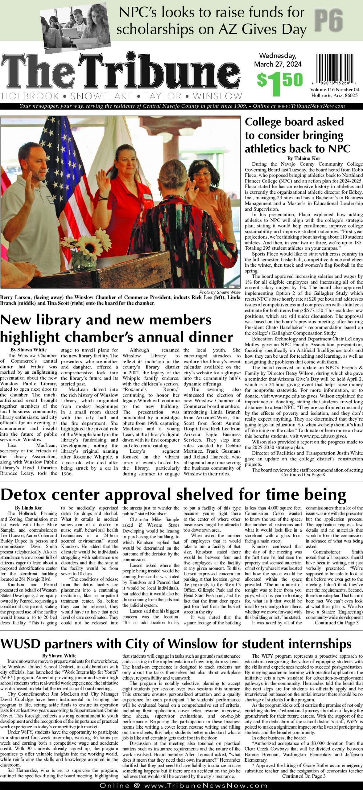 Page 1 of the March 27, 2024 edition
