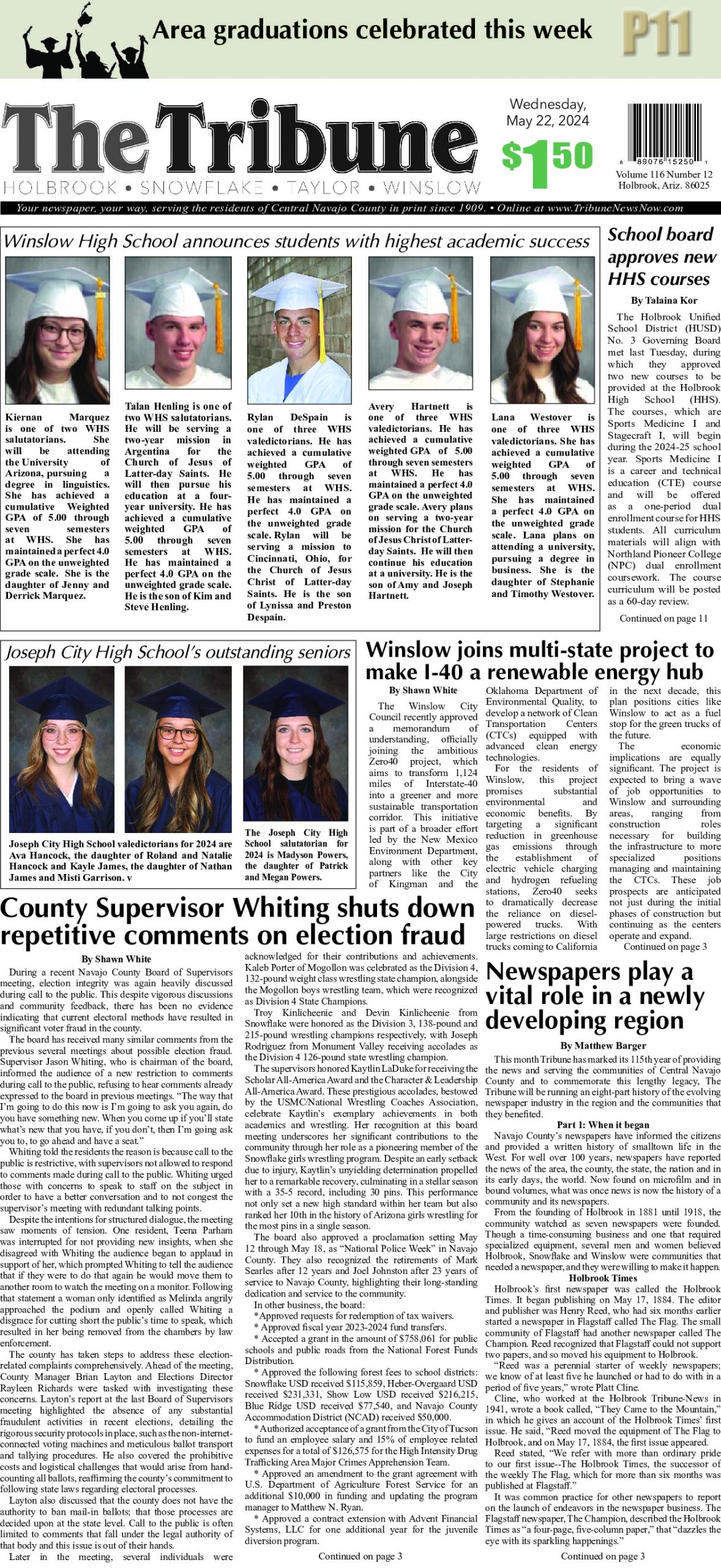Page 1 of the May 22, 2024 edition