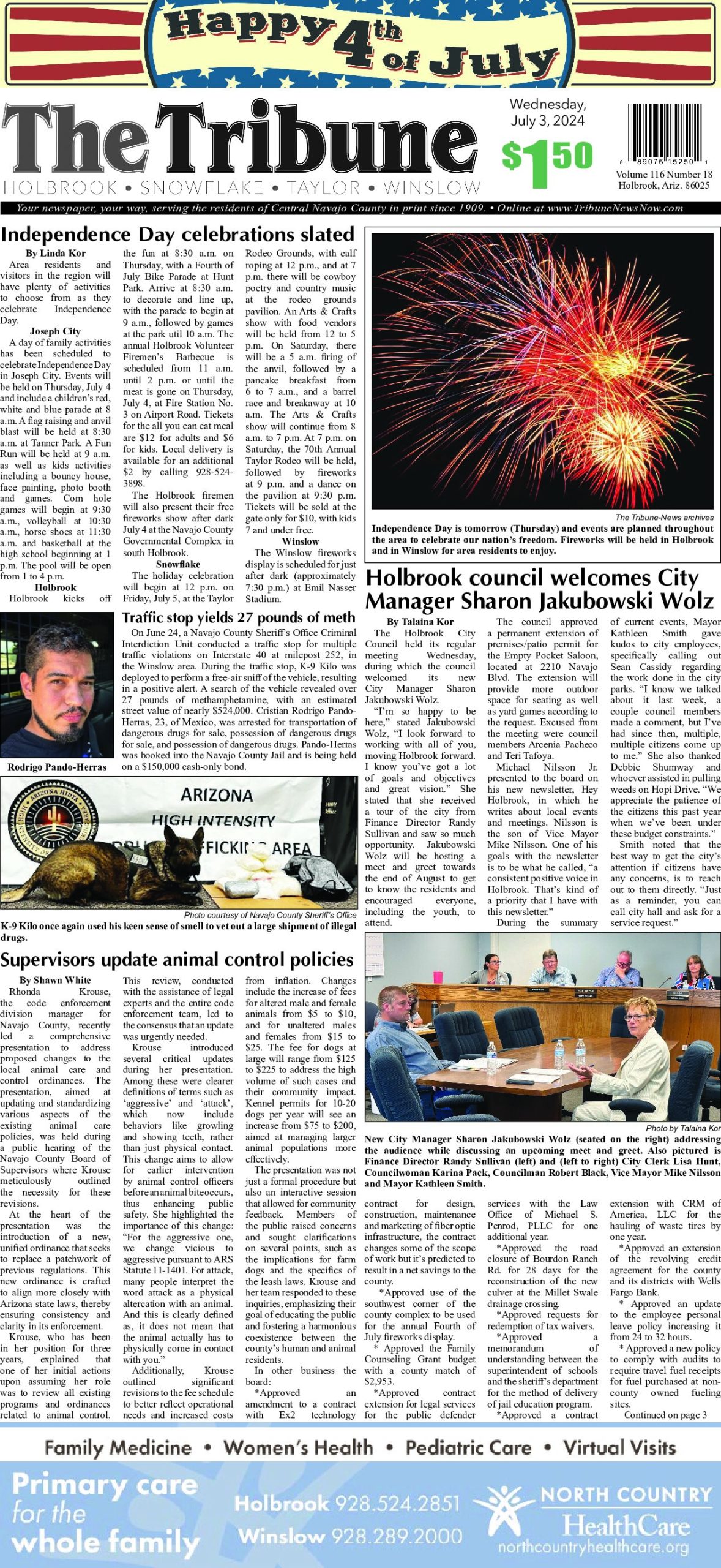 Page 1 of the July 3, 2024 edition