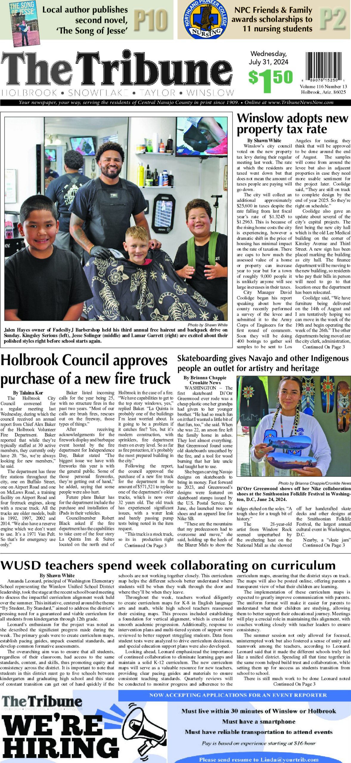 Page 1 of the July 31, 2024 edition