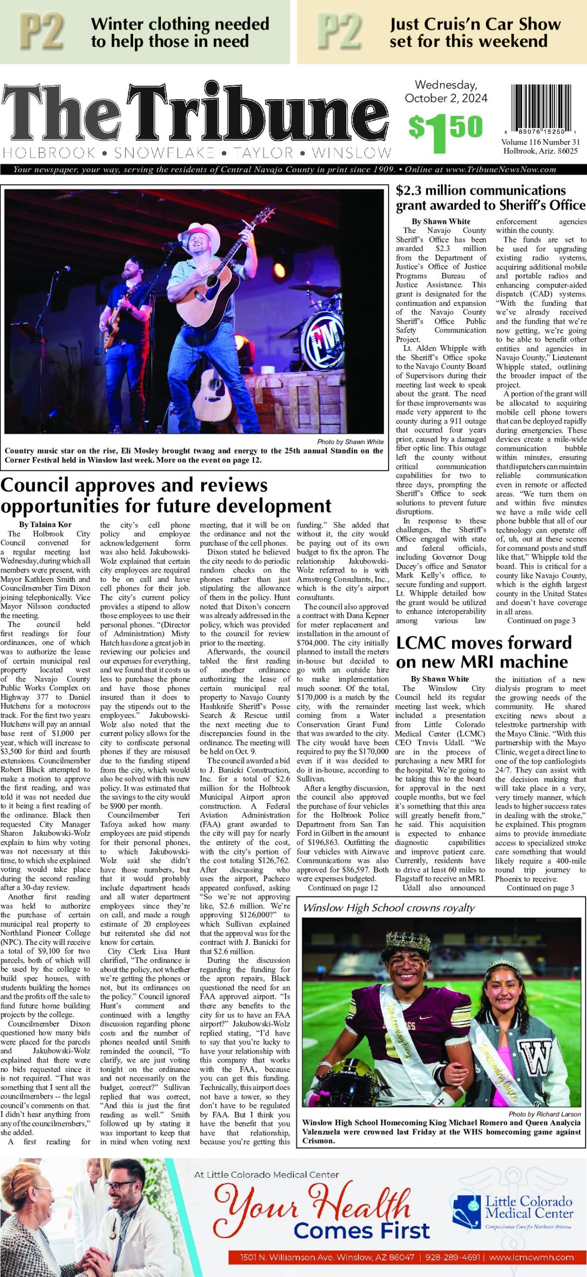Page 1 of the October 2, 2024 edition