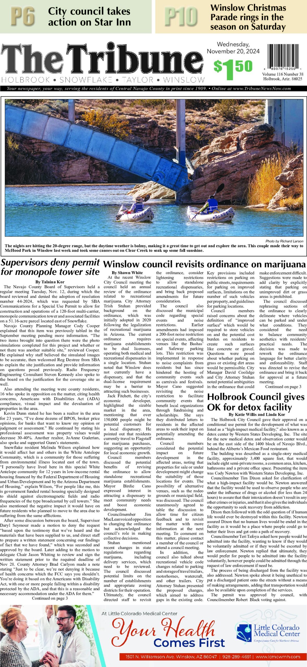 Page 1 of the November 20, 2024 edition