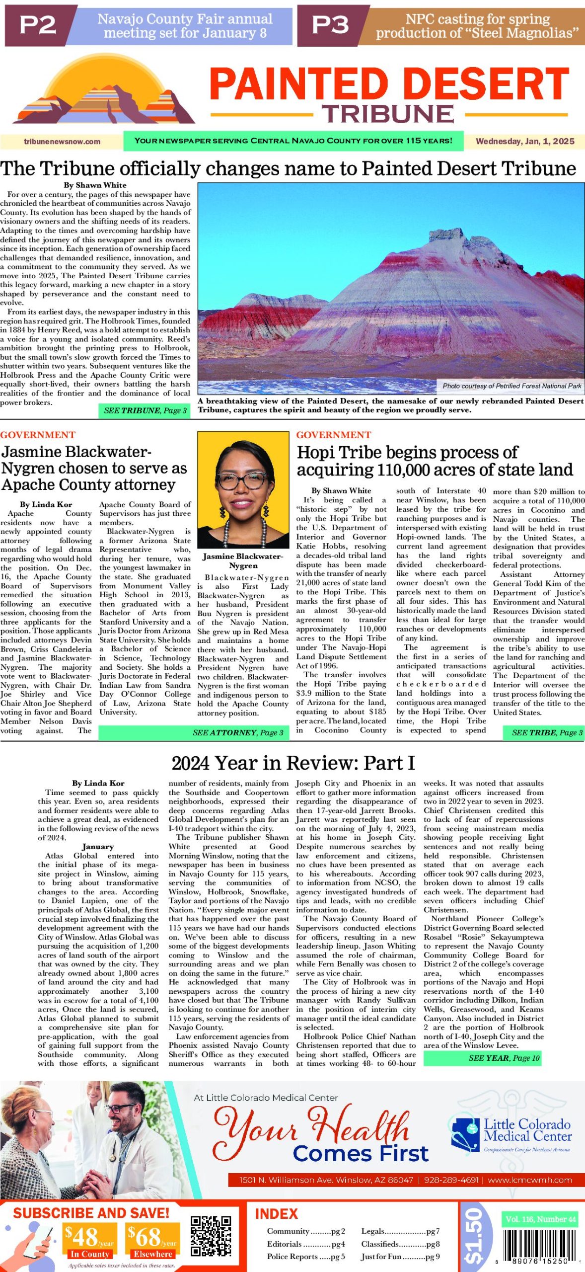 Page 1 of the January 1, 2025 edition