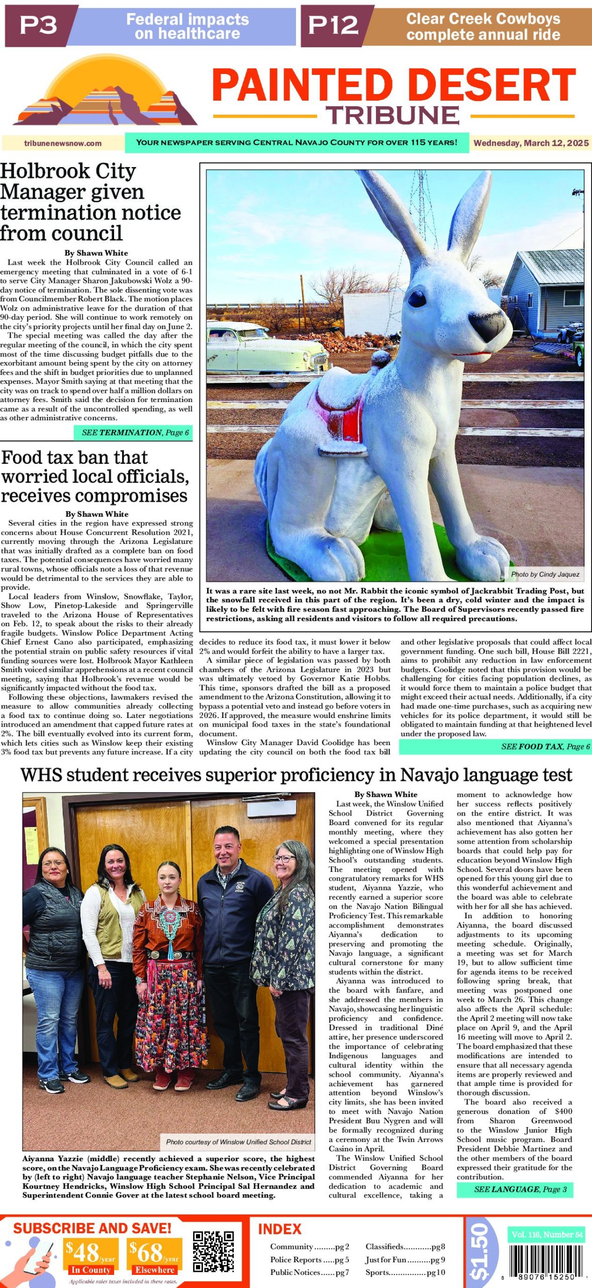 Page 1 of the March 12, 2025 edition