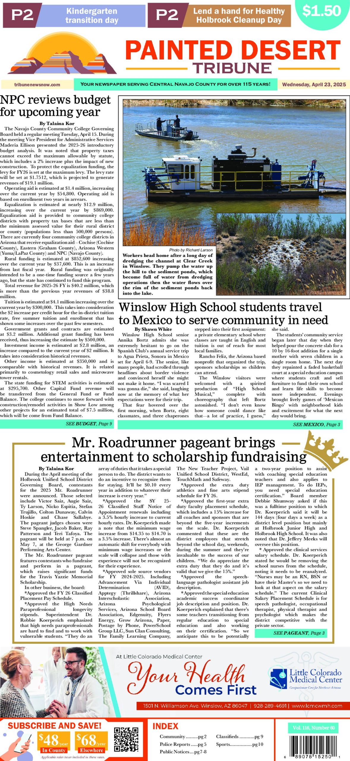 Page 1 of the April 23, 2025 edition