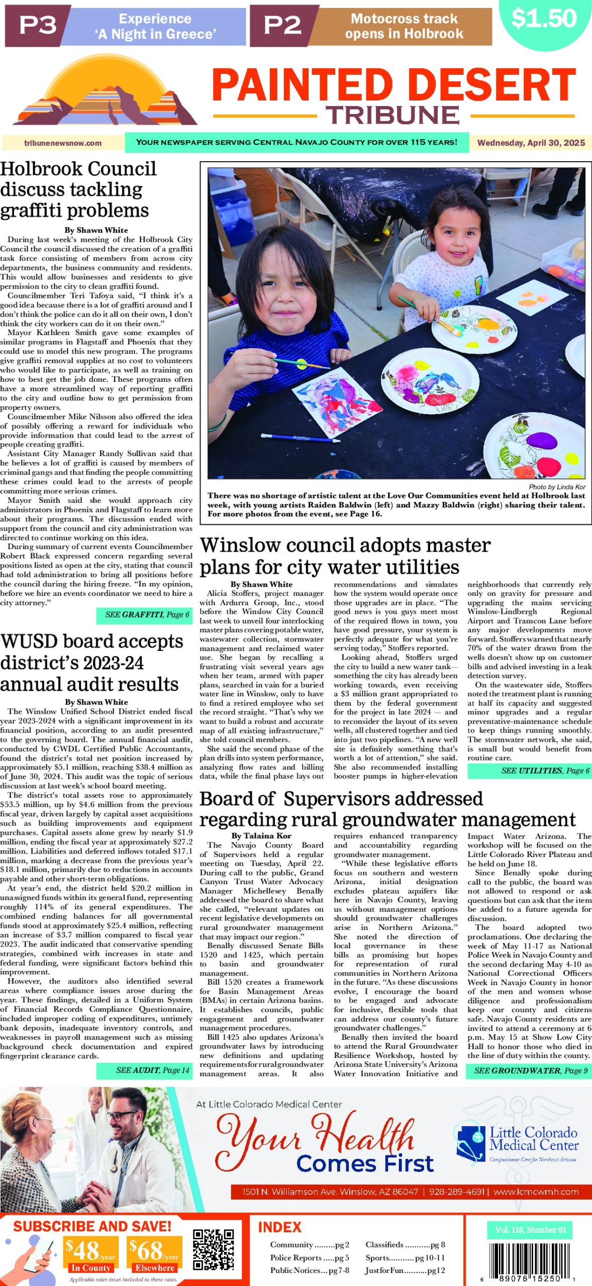 Page 1 of the April 30, 2025 edition