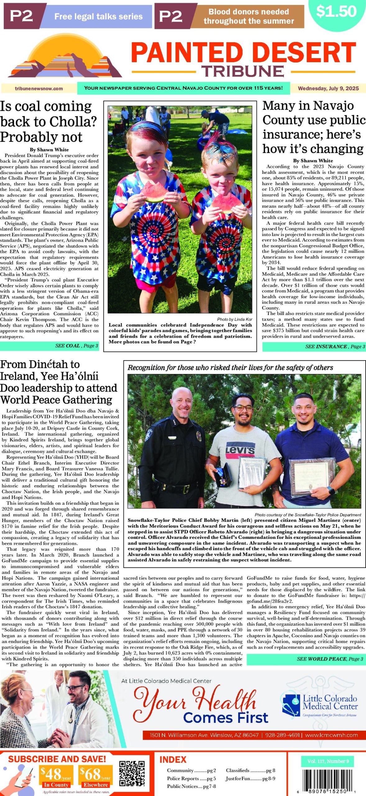 Page 1 of the July 9, 2025 edition