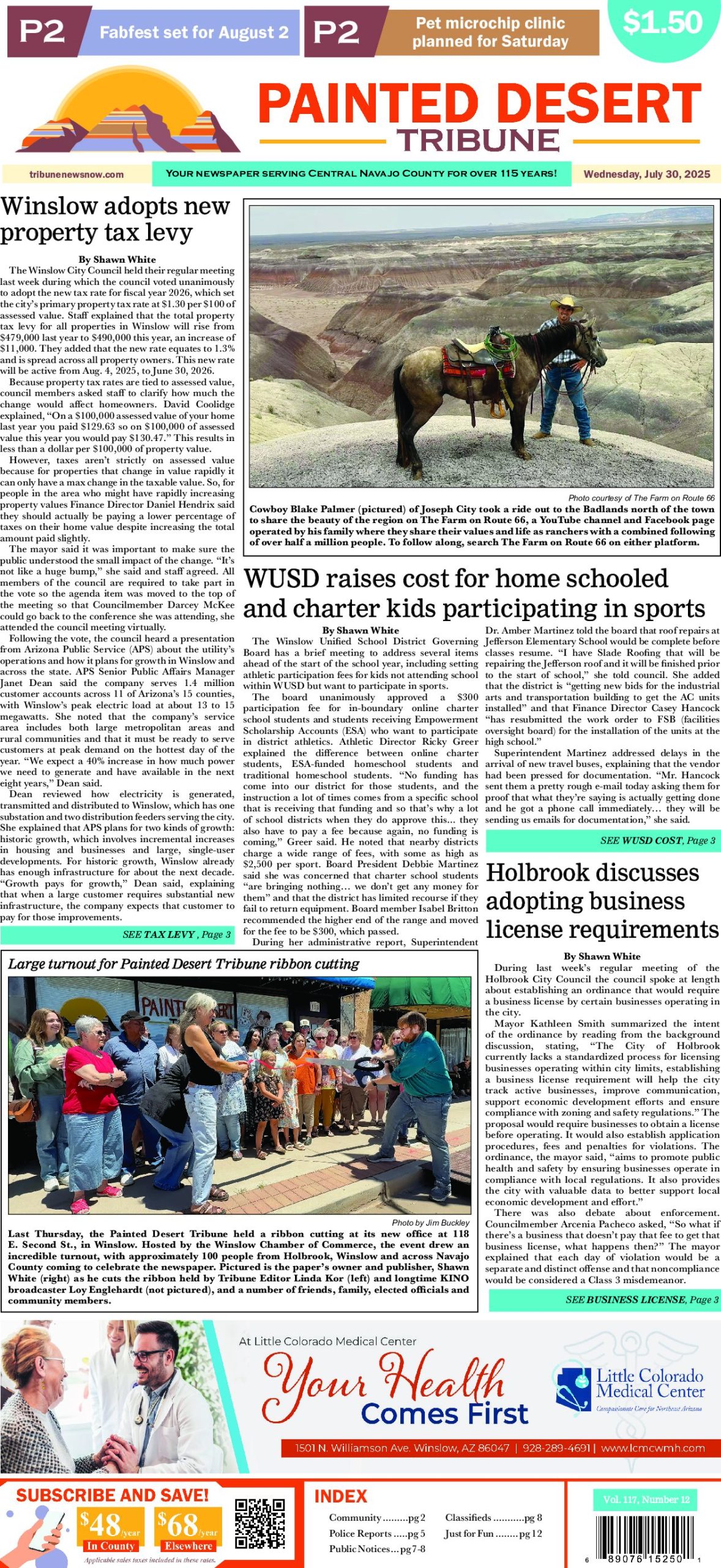 Page 1 of the July 30, 2025 edition