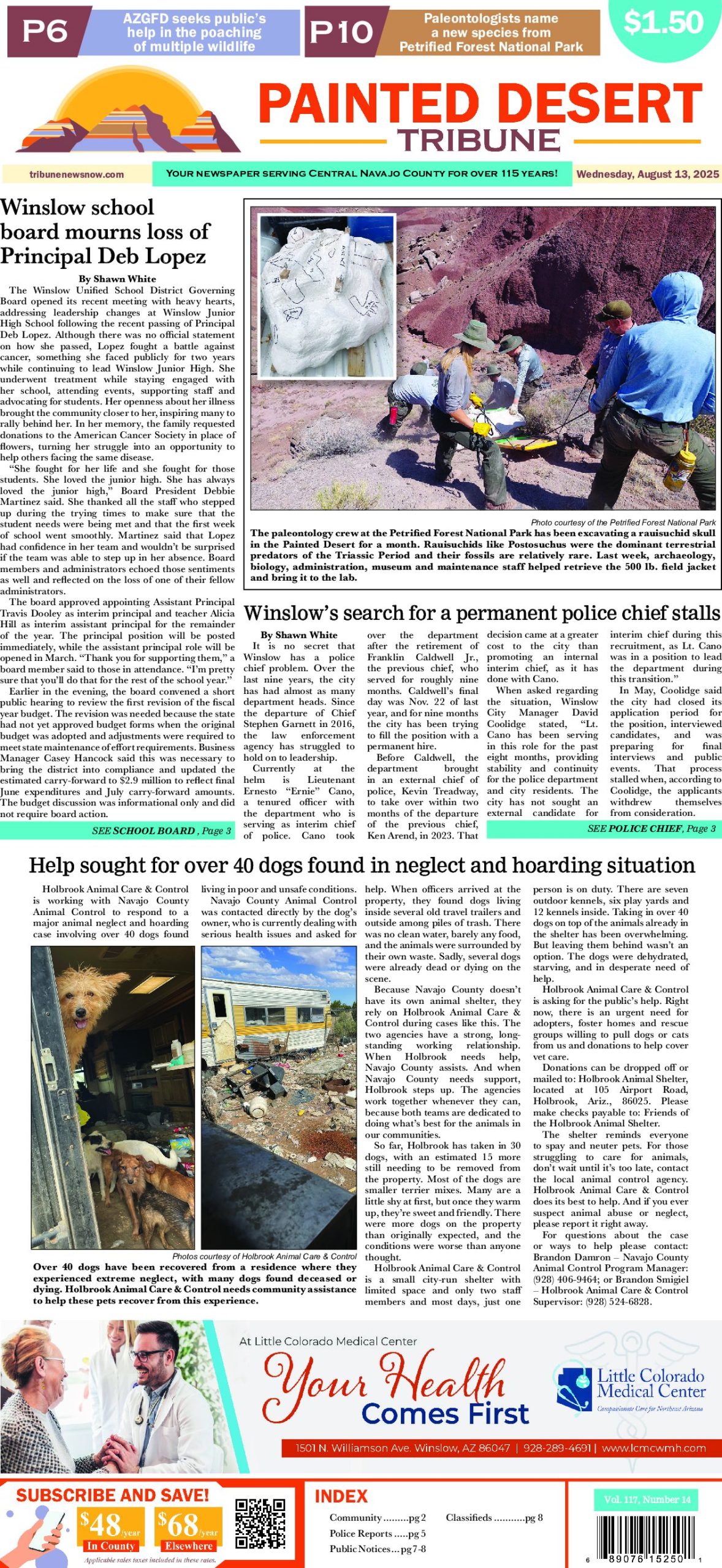 Page 1 of the August 13, 2025 edition