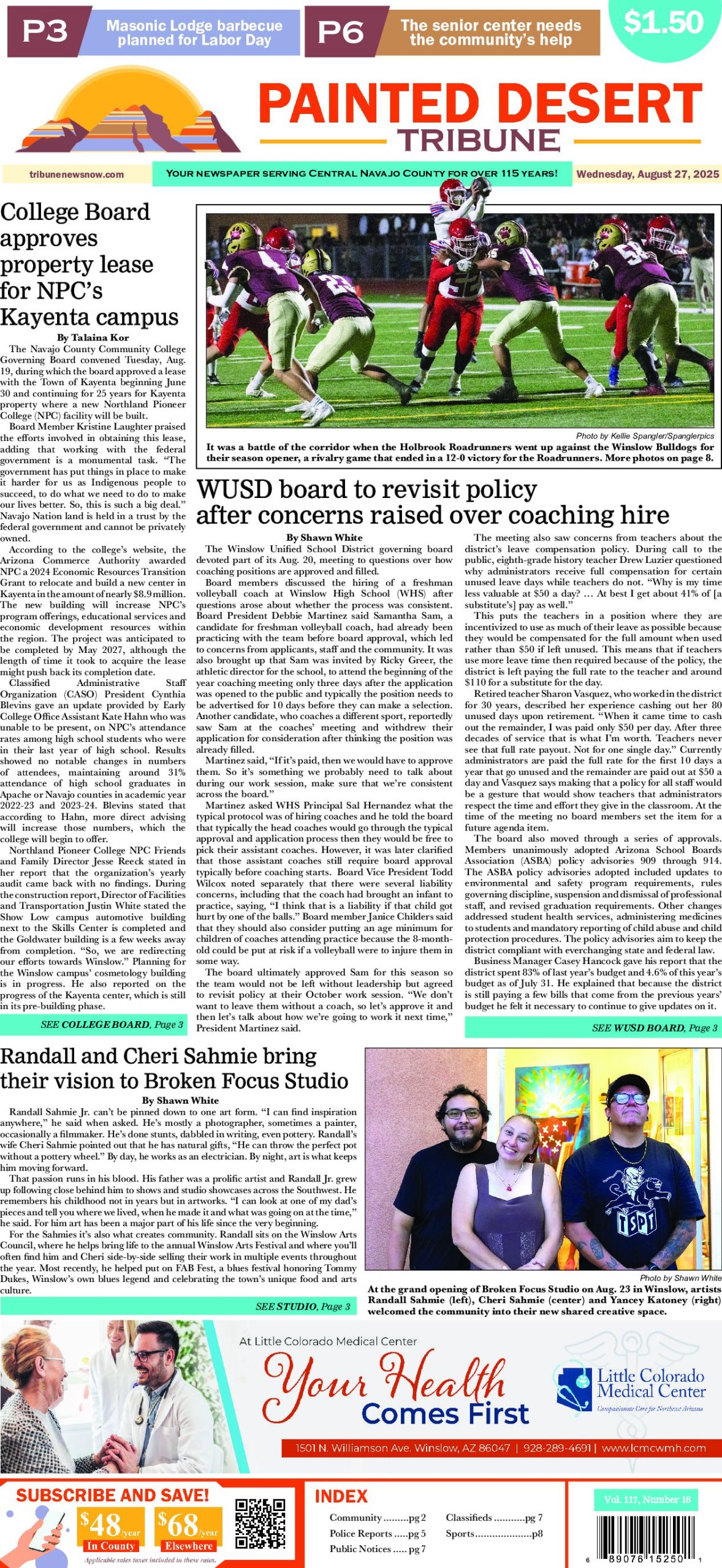 Page 1 of the August 27, 2025 edition